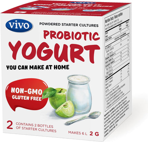 VIVO Probiotic Yogurt Starter, Natural (5 boxes, 10 Bottles) Makes up to 30 quarts of yogurt