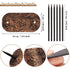 Noverlife 6PCS Leather Hair Barrettes with Stick, Square Shape Hair Clips for Women Girls