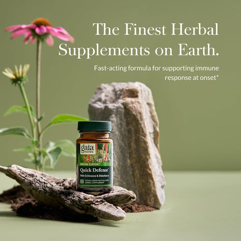 Gaia Herbs Quick Defense - Fast-Acting Immune Support Supplement with Echinacea, 20 Vegan Liquid Phyto-Capsules