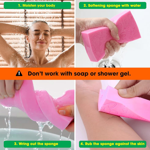 Nado Care Exfoliating Bath Sponge - Spa Scrub for Adult, Baby, Pregnant Women, 2 pcs
