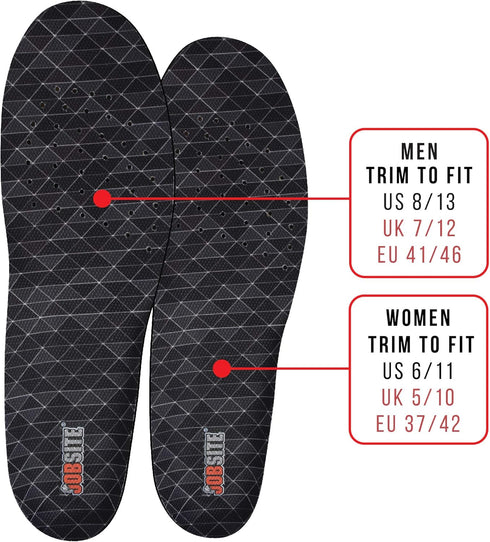 Jobsite Gel Work Insoles - Trim to Fit - US Mens 8-13