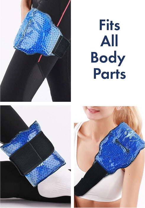 Pack Pack Pack Medical Grade Pain Relief Flexible Ice for Injuries | Dual Sided Soft Plush Hot + Flexible Gel Beads