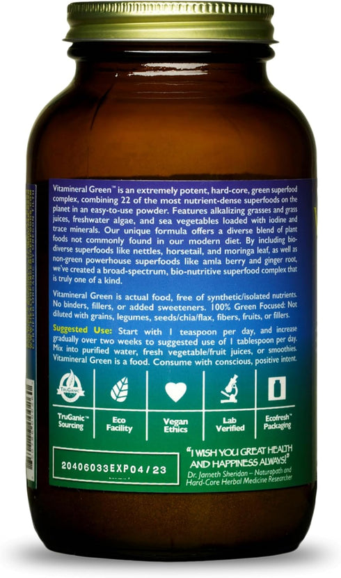 HEALTHFORCE SUPERFOODS Vitamineral Green, 150 Grams, Mineral Supplement for Immune & Thyroid Support, Gluten-Free &