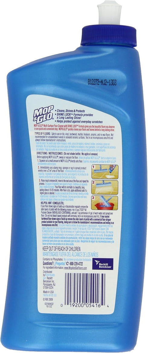 Mop & Glo 16 - Multi-Surface Floor Cleaner Ounce.