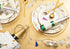 Pack 8 Caspari Splatterware Paper Dinner Plates in Gold