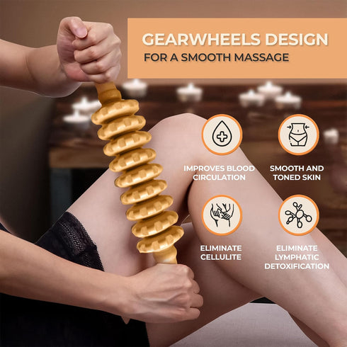 Nuddspa 4 (4 Pack) Wood Therapy Massage Tools Pcs, Lymphatic Drainage Massager, Maderoterapia Kit, Anti Cellulite