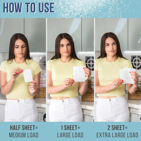 Laundry Detergent Sheets, 50 Strips (25 Sheets), Earth Friendly Fresh Scent, Plastic Free Travel Laundry Soap
