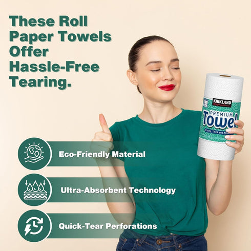 Worldwide Nutrition 6 160 2-Ply Bundle, Compatible with Kirkland Premium Paper Towels, Strong, Thick, and Absorbent