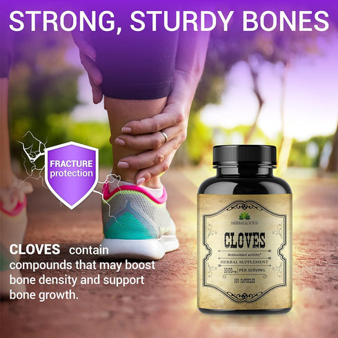 Cloves Capsules - Natural Dietary Supplement, Rich in Vitamins, Minerals, Antioxidant Support - 100 Caps