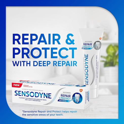 Sensodyne Repair and Protect Whitening Toothpaste, 3.4 oz (Pack of 2)