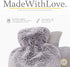 Hot Water Bottle with Soft Cover, 1.8L Large, Classic Hot Water Bag for Pain Relief, Light Grey
