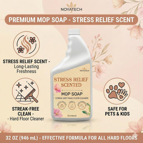 NOYATECH Scented Mop Soap Stress Relief Aromatherapy Floor Cleaner Concentrate | Non-Toxic, Pet Safe, No Residue | Safe