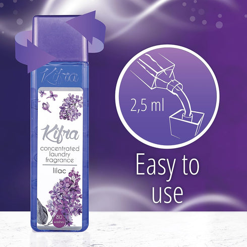 KIFRA Lilac Concentrated Laundry Fragrance 6.76 Fl Oz 200ml - 80 Washing Cycles.