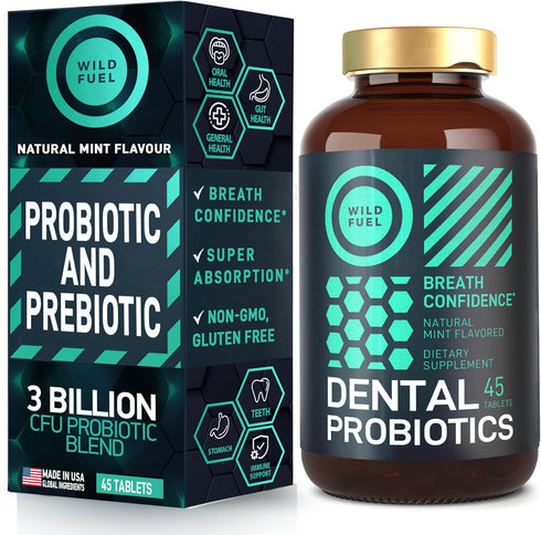 Oral Probiotics for Bad Breath | Dental Probiotics for Teeth & Gums | 3 Billion CFU Advanced Treatment | 45 Tablets