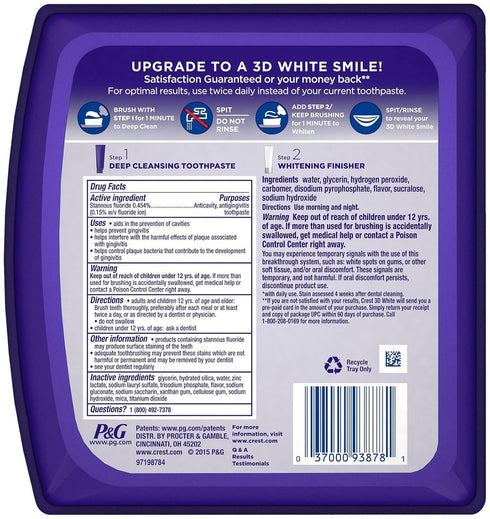Crest Brilliance Daily Cleansing Toothpaste and Whitening Gel System, 4 Oz