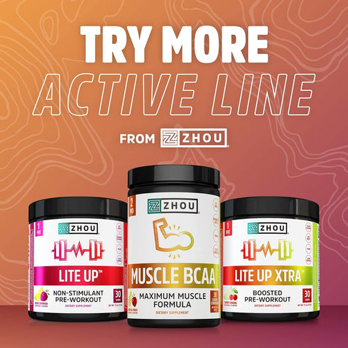 Zhou Nitric Oxide with L Arginine, Citrulline Malate, AAKG, Beet Root - 30 Servings, 120 Veggie Caps
