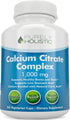 Calcium Citrate 1000mg, 365 Vegan Capsules - Without Vitamin D, Added Parsley, Dandelion, Watercress