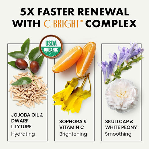 Vitamin C Face Cream - 2.5% Hyaluronic Acid + 2% Squalane, Brightening Moisturizer for Uneven Skin Tone