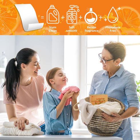 Laundry Detergent Sheets, 200 Sheets, Lemon Orange Scent - Eco-Friendly, Liquidless, Hypoallergenic