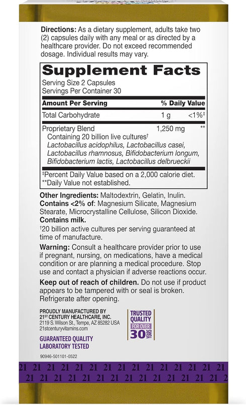 21st Century Advanced Probiotic Capsules, 60 Count