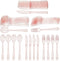 150 Pcs Pink Plastic Silverware Set, Disposable Plastic Flatware, Includes 50 Forks, 50 Spoons, 50 Knives for Birthday