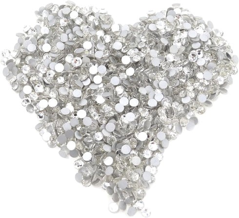 Honbay 1440PCS 5mm ss20 Sparkly Round Flatback Rhinestones Crystals - Non-Self-Adhesive (Clear)