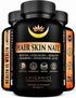 10X Potent Hair Skin and Nail Growth Vitamins with Keratin + Collagen + Silica for Vibrant Hair, Extra Strength Biotin