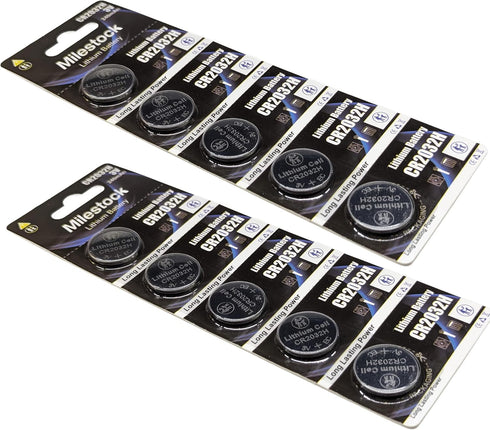 Milestock 10-Pcs 3-Volt Lithium Coin Cell Battery for One Touch Ultra2 Ultra-2 Blood