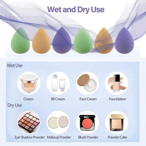 Snowflakes Mini Beauty Makeup Sponge Blender, 6 pcs, Latex Free for Detailed Application