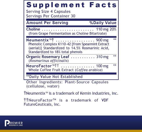 Premier Research Labs CogniTropic - Brain Supplements for Memory and Focus, Clarity Vitamins for Brain, 120 Vegetarian