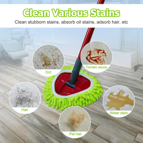 Mop Heads Replacements for O-cedar Easy Wring 1-Tank System, 4 Pack Reusable Spin Mop Replacement Heads