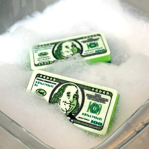 Set 2, (5286467) Genuine Fred, Dirty Money, Kitchen Sponges, of Green