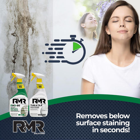 Pack 232 Oz RMR Mold Stain Eraser Max No-Scrub Tub & Tile Cleaner + Instant Mold & Mildew Stain Remover Spray