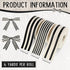 3 Rolls 1 Inch x 18 Yards Christmas Black White Stripe Ribbon, Natural Cotton for Gift Wrapping, Home Christmas Decor