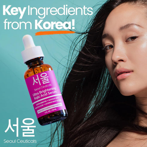 SeoulCeuticals Kojic Acid Serum, Dark Spot Remover with Glycolic Acid & Salicylic Acid - K Beauty 1oz