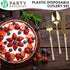 Set, 80 32 16 32 PARTY BARGAINS Disposable Plastic Cutlery Piece Infinity Design Flatware, Heavy Duty Forks, Knives
