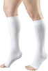 Truform 30-40 mmHg Compression Stockings, Knee High Length, Open Toe, White, Medium
