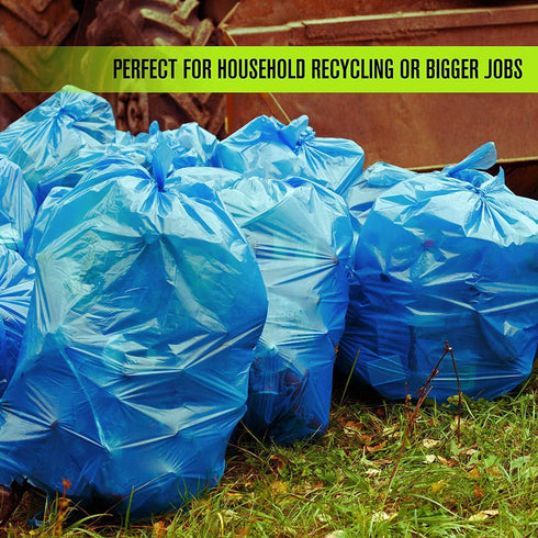 Aluf Plastics Heavy Duty 55 Gallon Blue Trash Bags, 50 Pack, 1.5 MIL, Industrial Strength Plastic