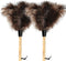 Ostrich Feather Duster - 14 inch Genuine Ostrich Feathers with Wooden Handle, Eco-Friendly Handheld Cleaning Supplies