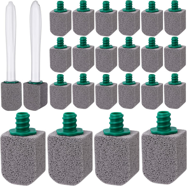 26 Pcs Toilet Pumice Stone with Long Handle, Toilet Bowl Cleaner Brush Wand Refills for Deep Cleaning