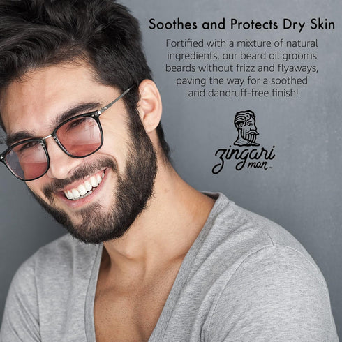 Zingari Man The Rambler Beard Elixir, 2 fl oz Conditioning and Softening Grooming Product with Natural Fruit Oils