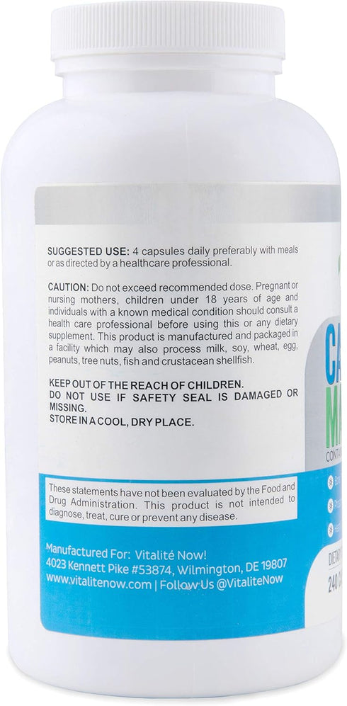 Best Calcium & Magnesium + Vitamin D3 400 IU - Highly Absorbable with Boron - 240 Capsules