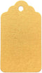 LWR CRAFTS 100 Hang Tags with Jute Twines, Scalloped Top Rectangle, 2 3/4" x 1 9/16", Golden