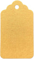 LWR CRAFTS 100 Hang Tags with Jute Twines, Scalloped Top Rectangle, 2 3/4" x 1 9/16", Golden