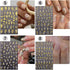 8 Sheets Gold Nail Stickers, Flower Nail Decals, 3D Self-Adhesive Leaf Nail Art Supplies for Women