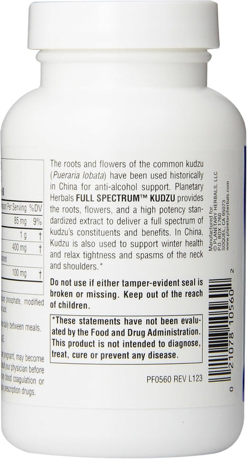 Planetary Herbals Full Spectrum Kudzu Tablets, 120 Count