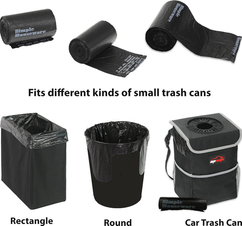 Simple Houseware 4 Gallon Trash Bags, Black, 80 Count