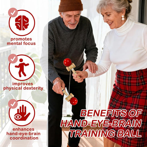 YarnieWell Dementia Products for Elderly, Wooden Hand-Eye Training Ball for Alzheimers Patients, Dementia
