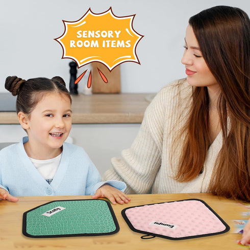 WSICSE 12 Gift(69 Inch) Labeled Sensory Mats, Diamond Shape Sensory Toys for Kids with Autism, Assorted Textured