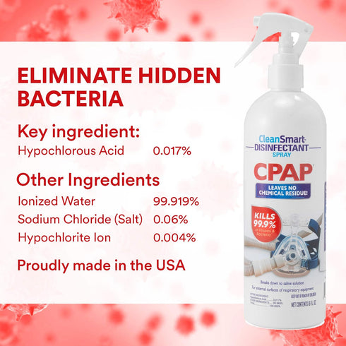 CleanSmart CPAP Disinfectant Spray To Go, Kills 99.9% of Bacteria and Viruses, 2 oz (Pack of 3)